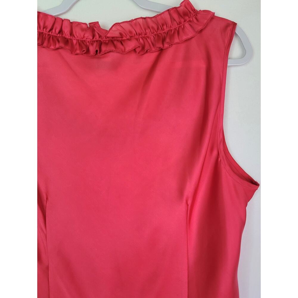 Spense Shimmer Red Ruffle Neckline Sleeveless Blouse Women's XL Workwear Casual - Picture 6 of 8